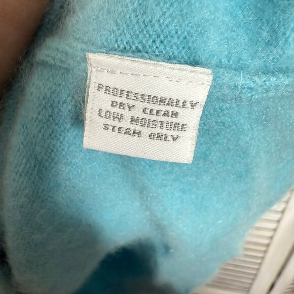 CASHMERE CHARTER CLUB LUXURY Women's Medium 100% Cashmere Sweater Turquoise Blue - Picture 7 of 13